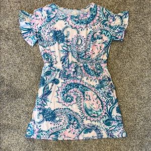 Lilly Pulitzer Floral Paisley Dress in Blue and Pink large 8-10